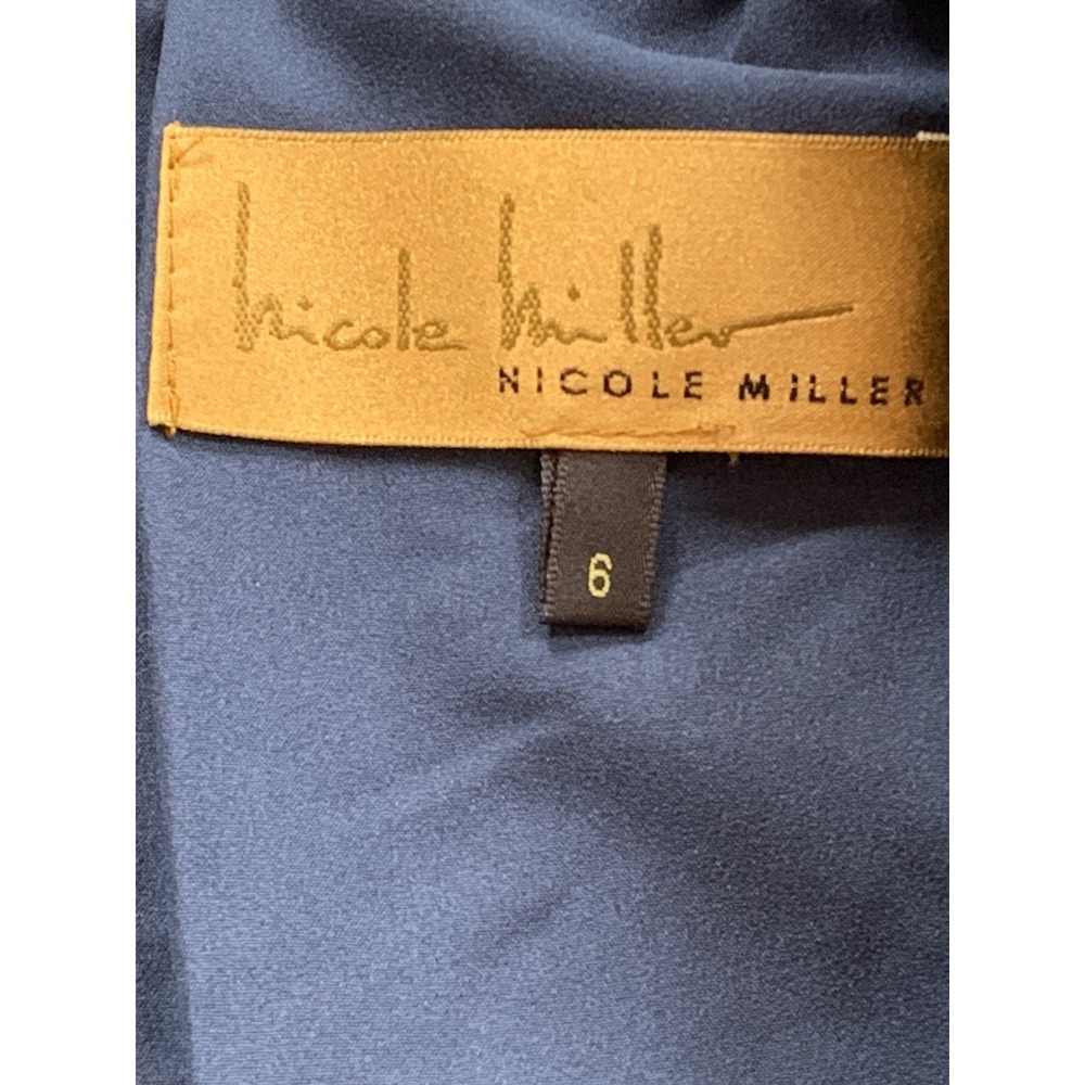 Vintage Y2K 90's Nicole Miller Gold Label Blue Rushed Dress Size 6 USA $450 - Picture 8 of 16